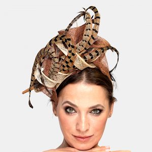 Bronze Pheasant Feather Race Day Fascinator Headpiece