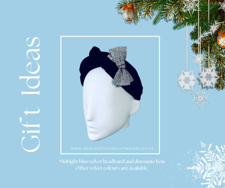 Midnight blue velvet turban